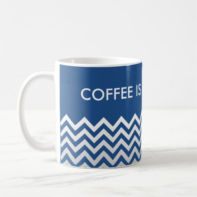 ZIGZAG pattern - grey gradients + your backgr. Coffee Mug (Left)