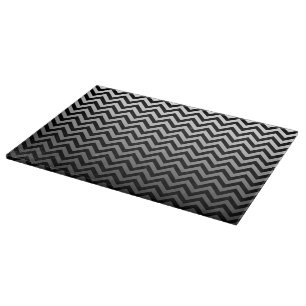 ZIGZAG pattern - grey gradients + your backgr. Cutting Board