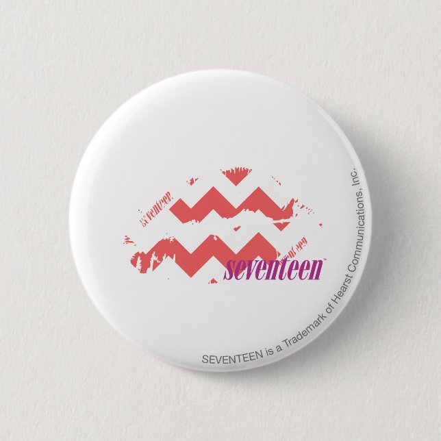 ZigZag Pink 6 Cm Round Badge (Front)