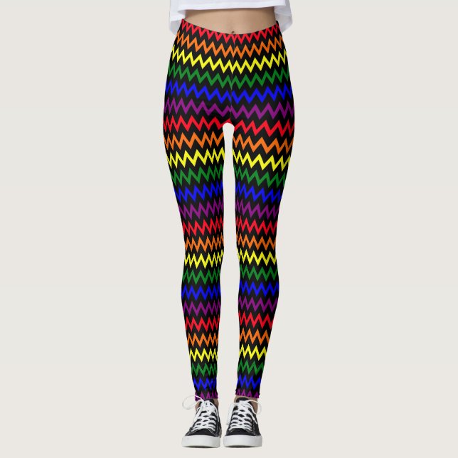 Zigzag Pride Colours Leggings (Front)