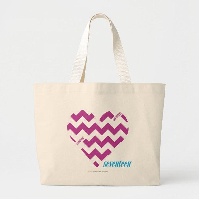 ZigZag Purple 2 Large Tote Bag (Front)