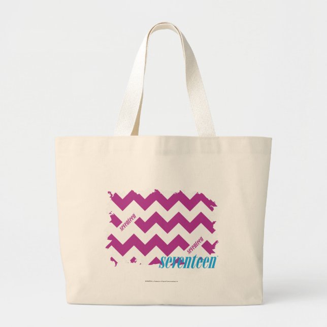 ZigZag Purple 3 Large Tote Bag (Front)