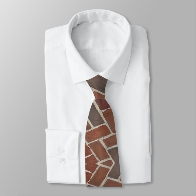Zigzag Red Brick Tie (Tied)