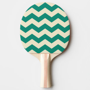 Zigzag Stripe Aqua Beach Breeze Colour Ping Pong Paddle