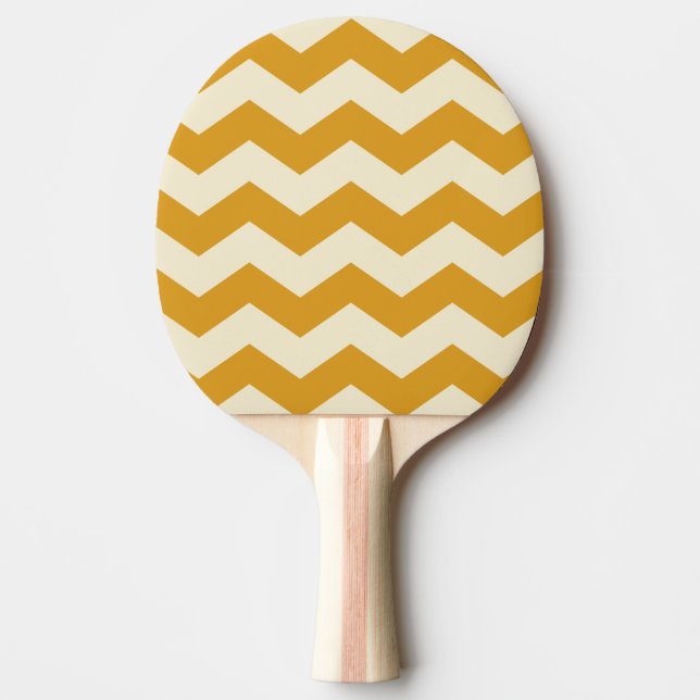 Zigzag Stripe Burnt Buttercup Colour Ping Pong Paddle (Front)
