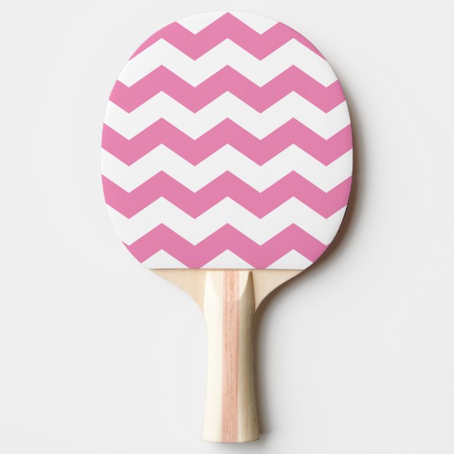 Zigzag Stripe Classic Pink Colour Ping Pong Paddle (Front)