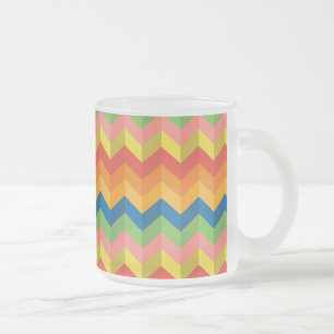 zigzag stripe frosted glass coffee mug