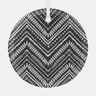 Zigzag Stripes: Hand Drawn Ethnic Glass Tree Decoration