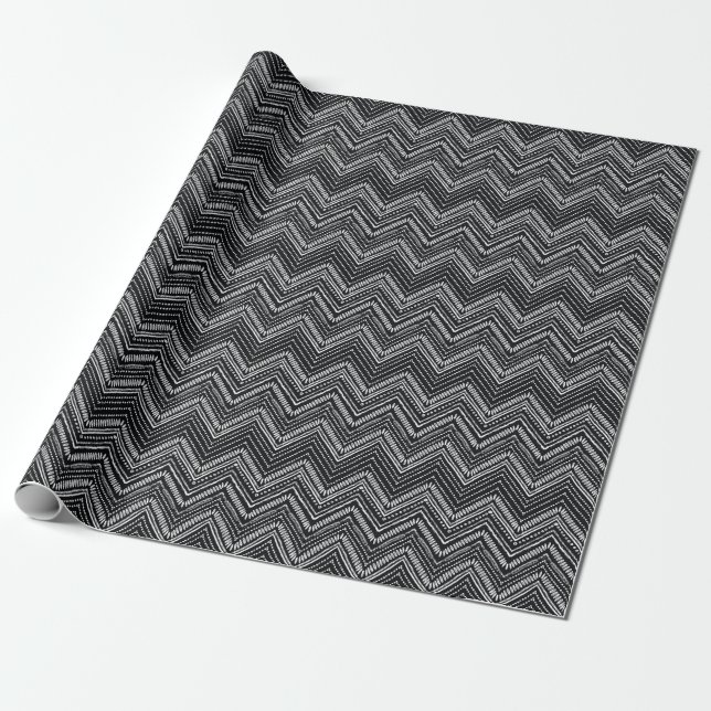 Zigzag Stripes: Hand Drawn Ethnic Wrapping Paper (Unrolled)