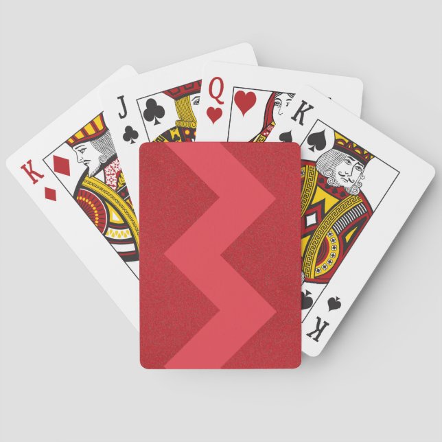 Zigzag Tomato Red Custom Playing Cards – Customise (Back)