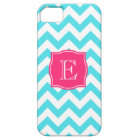 Zigzag Turquoise and Pink Custom Monogram