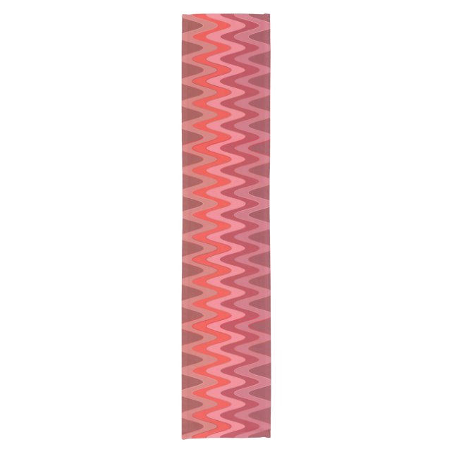 ZIGZAG Waves red + your ideas Short Table Runner (Front)