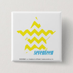 ZigZag Yellow 3 15 Cm Square Badge