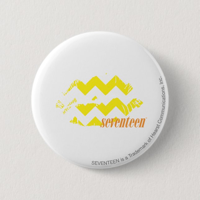 ZigZag Yellow 6 Cm Round Badge (Front)