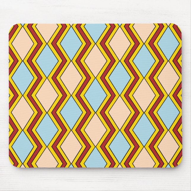 Zigzags and Diamonds Abstract Art Mouse Pad (Front)