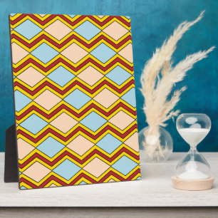 Zigzags and Diamonds Abstract Art Plaque
