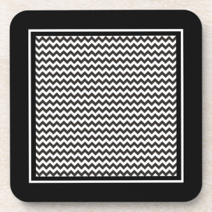 Zigzags Cork Coaster, Black and White Chevrons Coaster