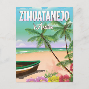 Zihuatanejo Mexican beach vacation poster Postcard