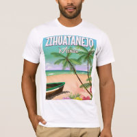 Zihuatanejo Mexican beach vacation poster