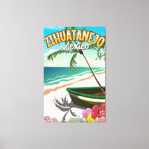 Zihuatanejo Mexican travel poster Canvas Print