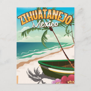 Zihuatanejo Mexican travel poster Postcard