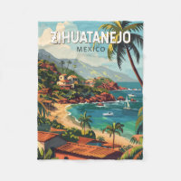 Zihuatanejo Mexico Travel Art Vintage