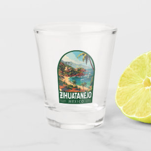 Zihuatanejo Mexico Travel Art Vintage Shot Glass