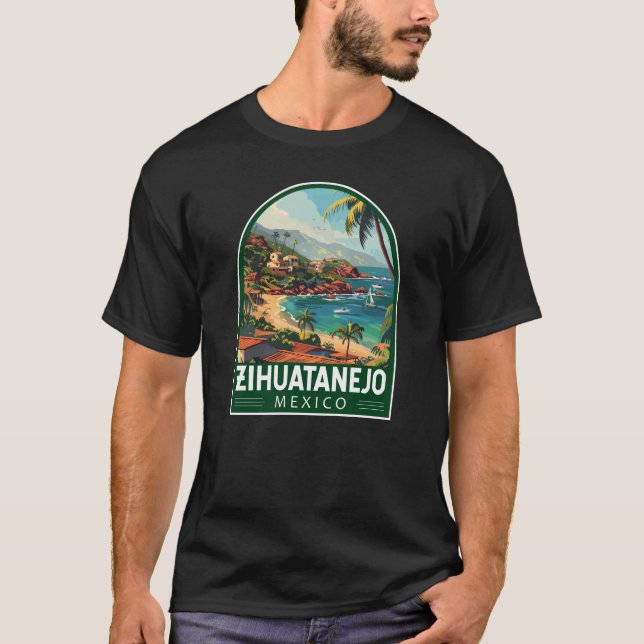 Zihuatanejo Mexico Travel Art Vintage T-Shirt (Front)