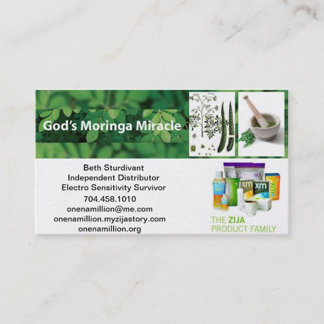 Zija Independent Distributor Business Card (Front)