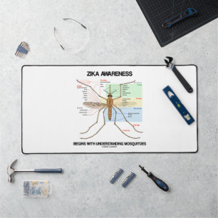 Zika Awareness Begins Understanding Mosquitoes Desk Mat