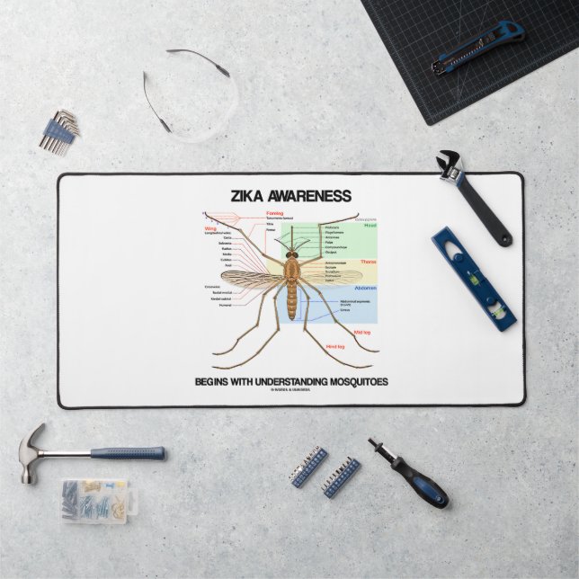 Zika Awareness Begins Understanding Mosquitoes Desk Mat (Workstation)