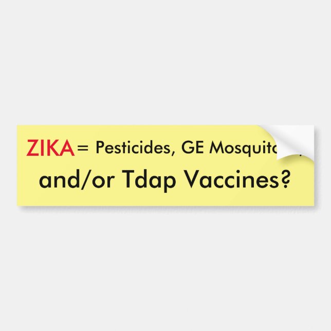 Zika Virus Bumper Sticker (Front)