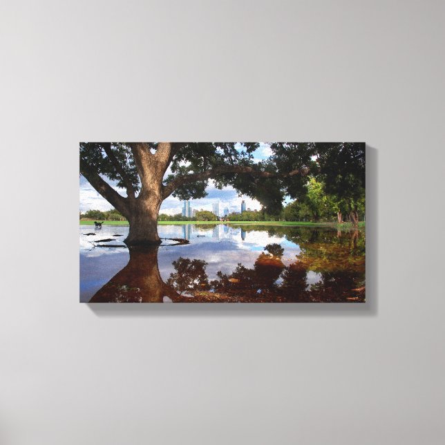 Zilker Park - Austin Texas Skyline 3 Canvas Print (Front)