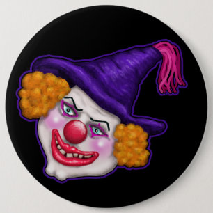 Zilko the Creepy Clown   Halloween Fun 6 Cm Round Badge