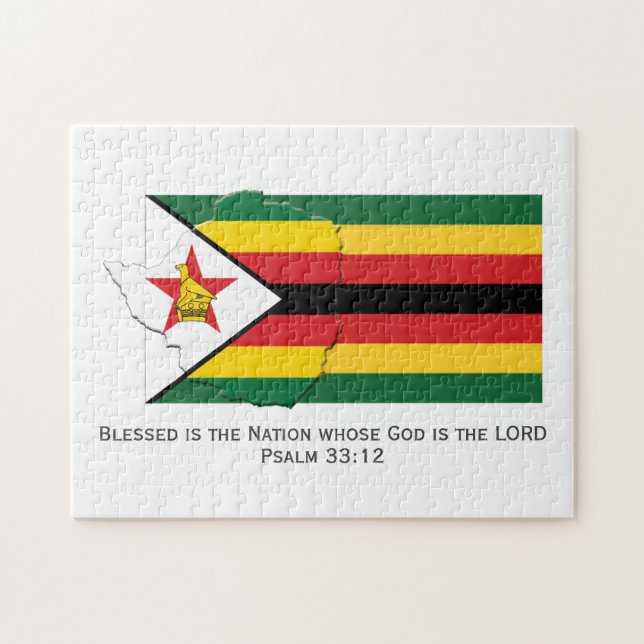 ZIMBABWE | Blessed Nation | ZIMBABWEAN FLAG Jigsaw Puzzle (Horizontal)