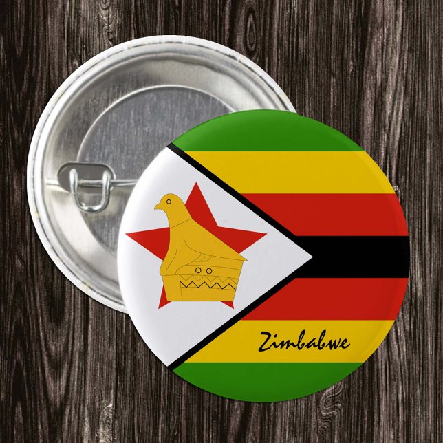 Zimbabwe button, patriotic Zimbabwe Flag fashion 3 Cm Round Badge (Creator Uploaded)