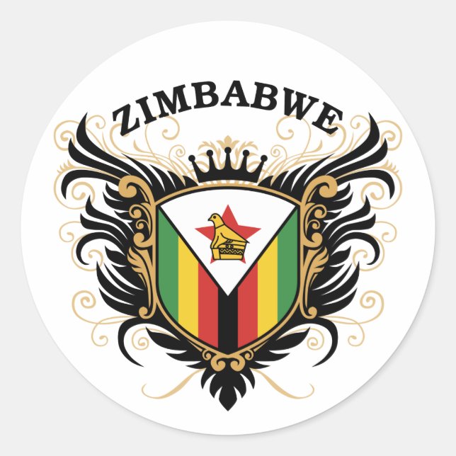Zimbabwe Classic Round Sticker (Front)