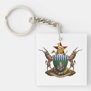 Zimbabwe coat arms country flag symbol emblem key ring
