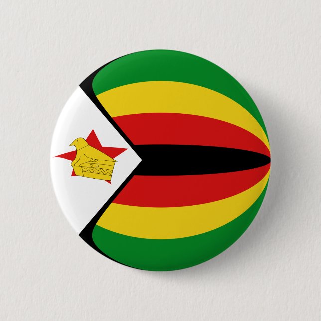 Zimbabwe Fisheye Flag Button (Front)