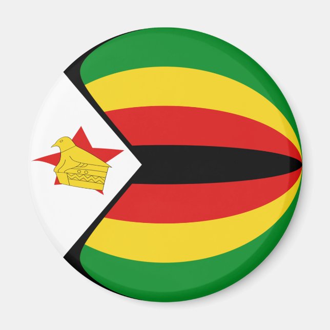 Zimbabwe Fisheye Flag Magnet (Front)