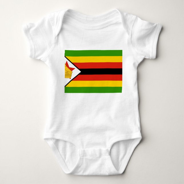 Zimbabwe Flag Baby Bodysuit (Front)