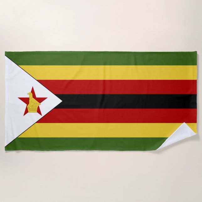 Zimbabwe flag beach towel (Front)