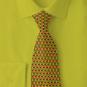 Zimbabwe Flag Brick Pattern Tie