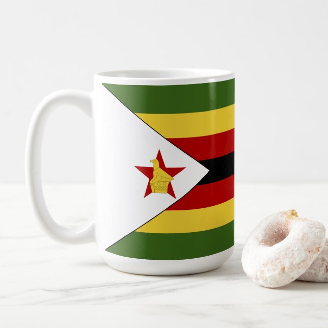 Zimbabwe flag coffee mug (With Donut)