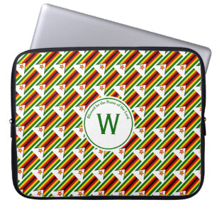 ZIMBABWE FLAG Custom Monogram Zimbabwean Laptop Sleeve