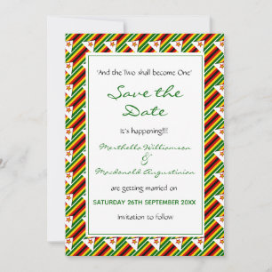 ZIMBABWE FLAG Customised Scripture IT'S HAPPENING! Save The Date