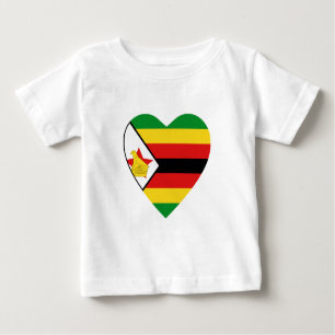 Zimbabwe Flag Heart T-Shirt