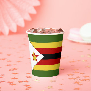 Zimbabwe flag paper cups