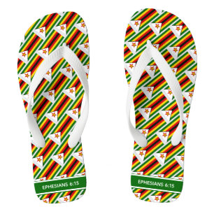 ZIMBABWE FLAG Patriotic Personalised Zimbabwean Jandals