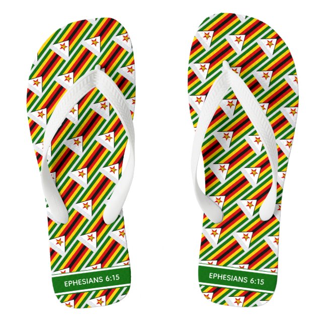 ZIMBABWE FLAG Patriotic Personalised Zimbabwean Jandals (Footbed)